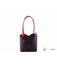 Итальянская кожаная сумка DIVAS Patty M8878 черная с красным