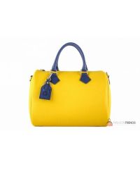 Итальянская кожаная сумка DIVAS DORETTA M8873 желтая с синим