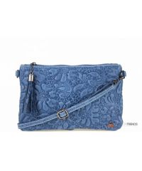 Итальянская кожаная сумка DIVAS Kisha TR104 темно-синяя