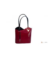 Итальянская кожаная сумка DIVAS CHIARA S6833 красная с черным