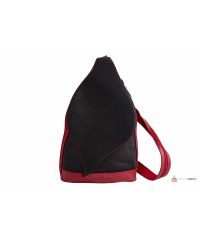Итальянская кожаная сумка DIVAS BLOSSOM S6924 черная с красным