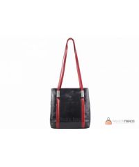 Итальянская кожаная сумка DIVAS Zarina S7027 черная с красным