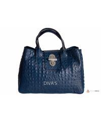 Итальянская кожаная сумка DIVAS LAURA BM11205 темно-синяя