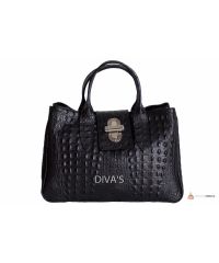 Итальянская кожаная сумка DIVAS LAURA BM11205 черная