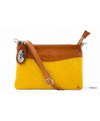 Итальянская кожаная сумка DIVAS Fiorella TR939 желтая