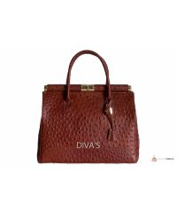 Итальянская кожаная сумка DIVAS GILDA M8835 коричневая