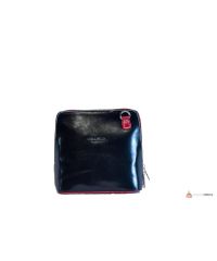 Итальянская кожаная сумка DIVAS RAMONA TR923 черная с красным