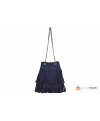 Итальянская замшевая сумка DIVAS Naima TR977 темно-синяя
