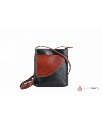 Итальянская кожаная сумка DIVAS Dotty TR964 черная с коричневым
