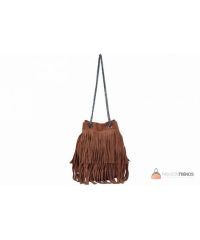 Итальянская замшевая сумка DIVAS Naima TR977 коричневая