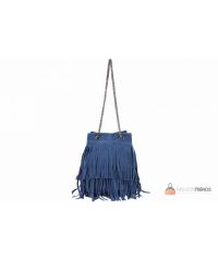 Итальянская замшевая сумка DIVAS Naima TR977 синяя