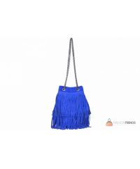 Итальянская замшевая сумка DIVAS Naima TR977 ярко-синяя