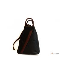 Итальянский кожаный рюкзак DIVAS STEFANIA S6925 черный с коньячным