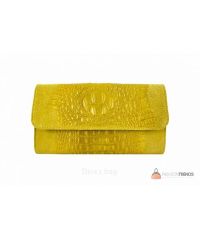 Итальянский кожаный клатч DIVAS Penny P2302 желтый