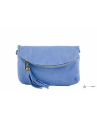 Итальянская кожаная сумка DIVAS SABINE TR928 голубая