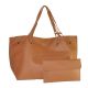 Женская сумка шоппер с клатчем 01537968677984brown коричневая