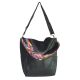 Женская сумка хобо с разноцветным ремнем 01537780709975black черная