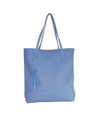 Женская сумка шоппер с кисточкой 01551980621693blue синяя