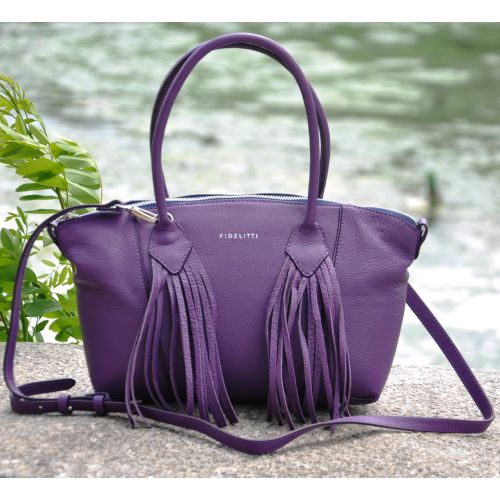 Кожаная сумка Bordo фиолетовая