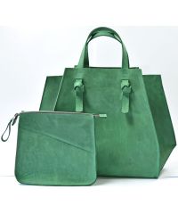 Кожаная сумка B.0007-ALI зеленая