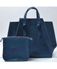 Кожаная сумка B.0007-CH темно-синяя
