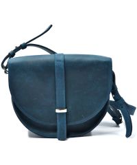 Кожаная сумка B.0010-CH синяя