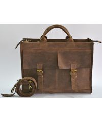Кожаный портфель B004 коричневый