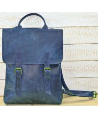 Кожаный рюкзак BP-0007 синий