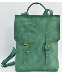 Кожаный рюкзак BP-0007 зеленый