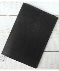 Кожаная обложка для паспорта С003 черная