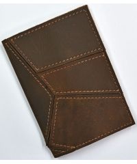 Кожаная обложка для паспорта puzzle коричневая