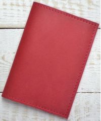 Кожаная обложка для паспорта С003 красная
