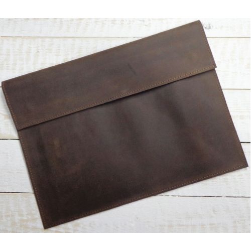 Кожаный клатч конверт C014 коричневый