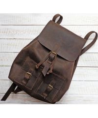 Кожаный рюкзак P003 коричневый