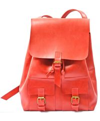 Кожаный рюкзак P003 красный