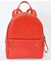 Кожаный рюкзак P013s красный