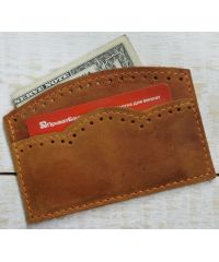 Кожаный кошелек - картхолдер W.003.2-CH рыжий