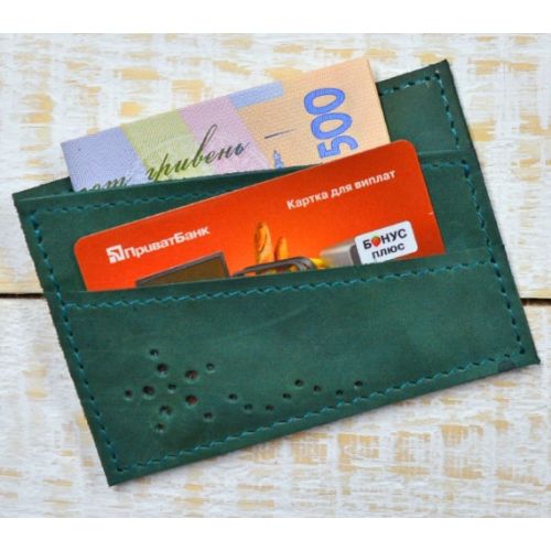Кожаный кошелек - картхолдер W.0003.3-ALI зеленый
