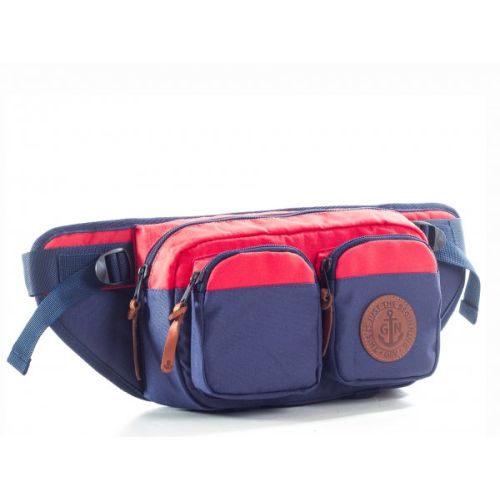 Поясная сумка GIN "Дакота" синяя с красным