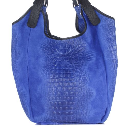 Женская кожаная сумка 17901 синяя Италия