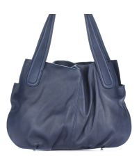 Женская кожаная сумка 8216 синяя Италия