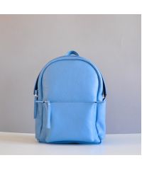Женский кожаный рюкзак Carbon Sky Soft Back голубой
