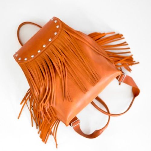 Женский кожаный рюкзак Ethnic Orange оранжевый