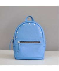 Женский кожаный рюкзак Sport Sky-R голубой