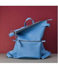Кожаный рюкзак Voyager Blue голубой 