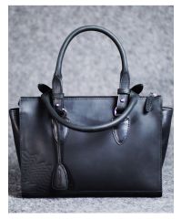 Кожаная сумка Трина S черная кайзер