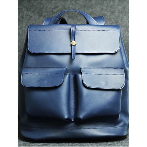 Кожаный рюкзак Боббер синий кайзер