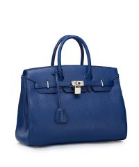 Женская кожаная сумка Hemes1 синяя