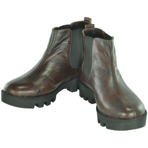 Женские кожаные ботинки gnk-43 коричневые