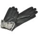Женские перчатки изгиб черные